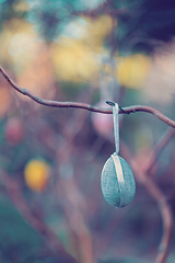 Image showing Easter eggs on tree with bokeh