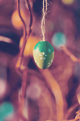 Image showing Easter eggs on tree with bokeh