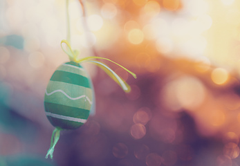 Image showing Easter eggs on tree with bokeh