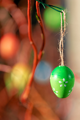 Image showing Easter eggs on tree with bokeh