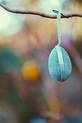 Image showing Easter eggs on tree with bokeh