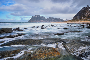 Image showing Beach of fjord in Norway