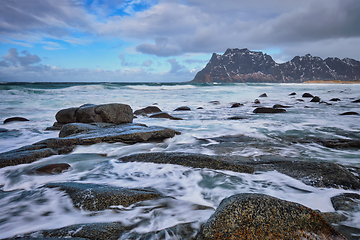 Image showing Beach of fjord in Norway