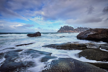 Image showing Beach of fjord in Norway