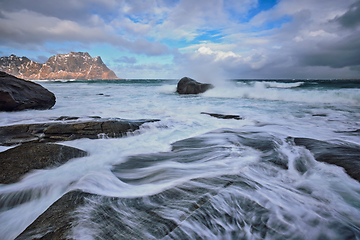 Image showing Beach of fjord in Norway