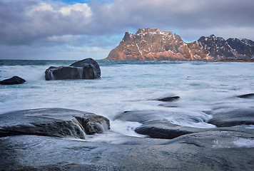 Image showing Beach of fjord in Norway