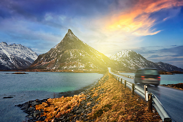 Image showing Car on road in Norway