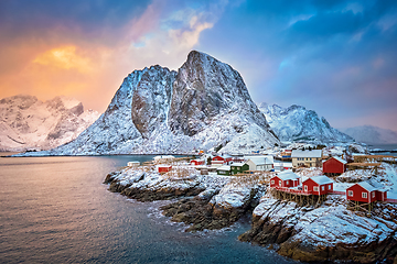 Image showing Hamnoy fishing village on Lofoten Islands, Norway