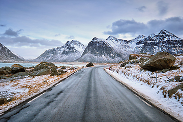 Image showing Road in Norway in winter