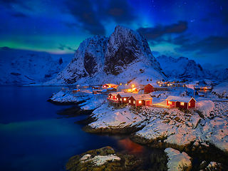 Image showing Hamnoy fishing village on Lofoten Islands, Norway