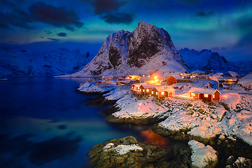 Image showing Hamnoy fishing village on Lofoten Islands, Norway