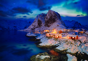 Image showing Hamnoy fishing village on Lofoten Islands, Norway