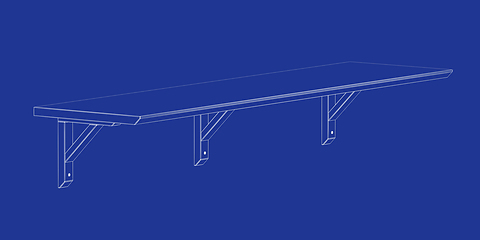 Image showing 3D model of empty shelf