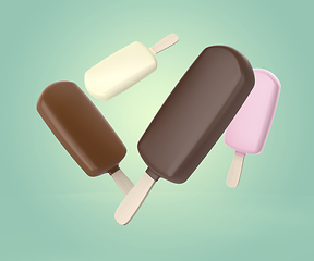 Image showing Four different chocolate ice creams