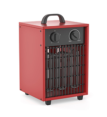 Image showing Red industrial electric fan heater