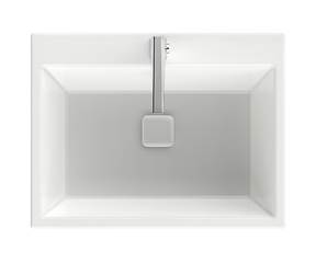 Image showing White wash basin with silver faucet