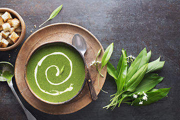 Image showing Soup ramson wild garlic