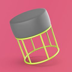 Image showing Colorful leather stool