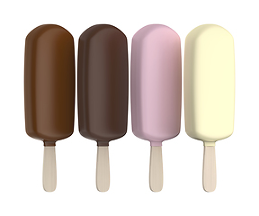 Image showing Four different chocolate ice creams