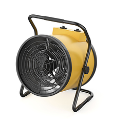 Image showing Yellow electric fan heater