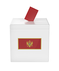 Image showing Ballot box with the flag of Montenegro