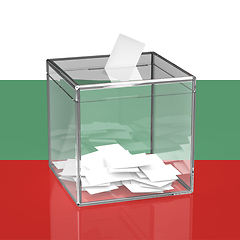 Image showing Ballot box with Bulgarian flag, election in Bulgaria