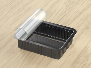 Image showing Empty plastic food container