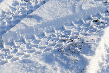 Image showing Snow drifts in winter