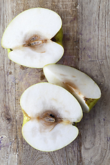 Image showing sliced rotten pear