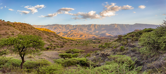 Image showing mountain landscape with houses, Ethiopia