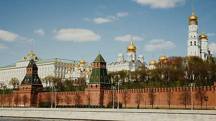 Image showing Moscow Russian Federation. The Moscow Kremlin in moving along the wall.