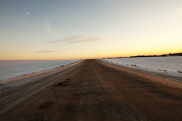 Image showing Ruts on a snow-covered road