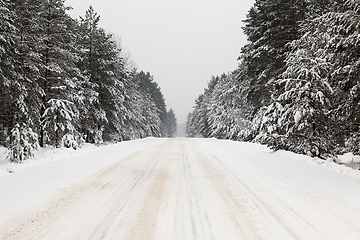 Image showing Snow drifts in winter