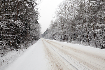 Image showing Winter road under the snow