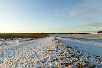 Image showing Ruts on a snow-covered road