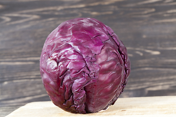 Image showing Purple head of cabbage table