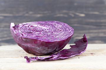 Image showing Purple head of cabbage table