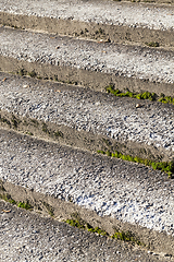 Image showing Ruined stone staircase closeup