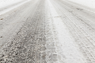 Image showing Snow drifts in winter