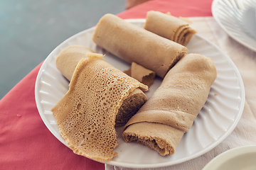 Image showing Injera traditional and national dish of Ethiopia