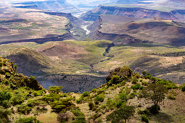 Image showing mountain landscape with canyon, Ethiopia