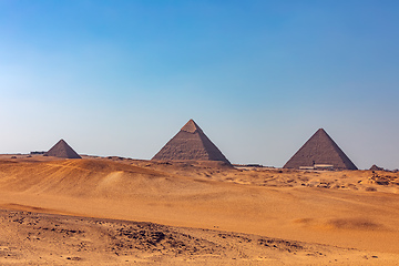 Image showing Panorama of the Great Pyramids of Giza, Egypt