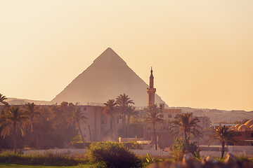 Image showing Panorama of the Great Pyramids of Giza, Egypt