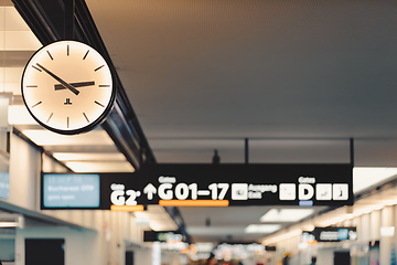 Image showing Peoples walking in Vienna airport terminal