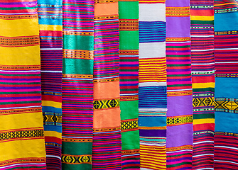 Image showing hand made colorful scarf, Ethiopia