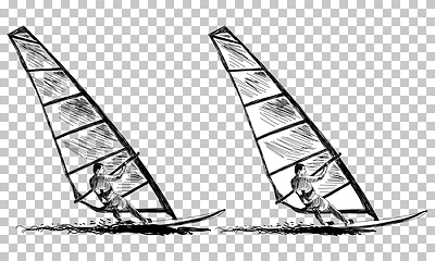 Image showing Windsurfing sketch