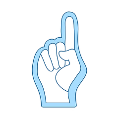 Image showing Fan Foam Hand With Number One Gesture Icon