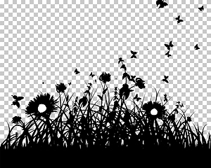 Image showing meadow silhouettes