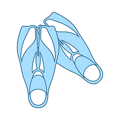 Image showing Icon Of Swimming Flippers