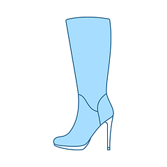 Image showing Autumn Woman High Heel Boot Icon